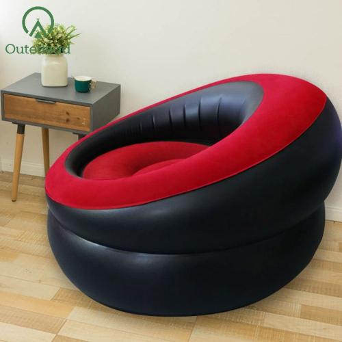 Folding Flocking Round Lazy Single Beach Air Sofa