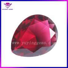 Pear Shape Cutting Synthetic Glass Dark Red Gem Stone Beads