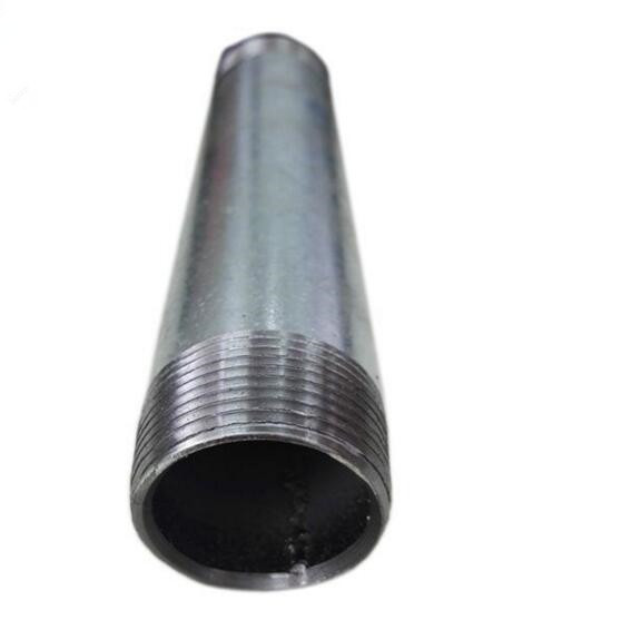 BS 21 NPT Threaded Hot Dipped Galvanized Steel Pipe Nipple