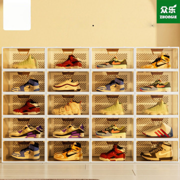 Foldable mobile plastic shoe box