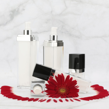 Square acrylic cosmetic jars and bottles