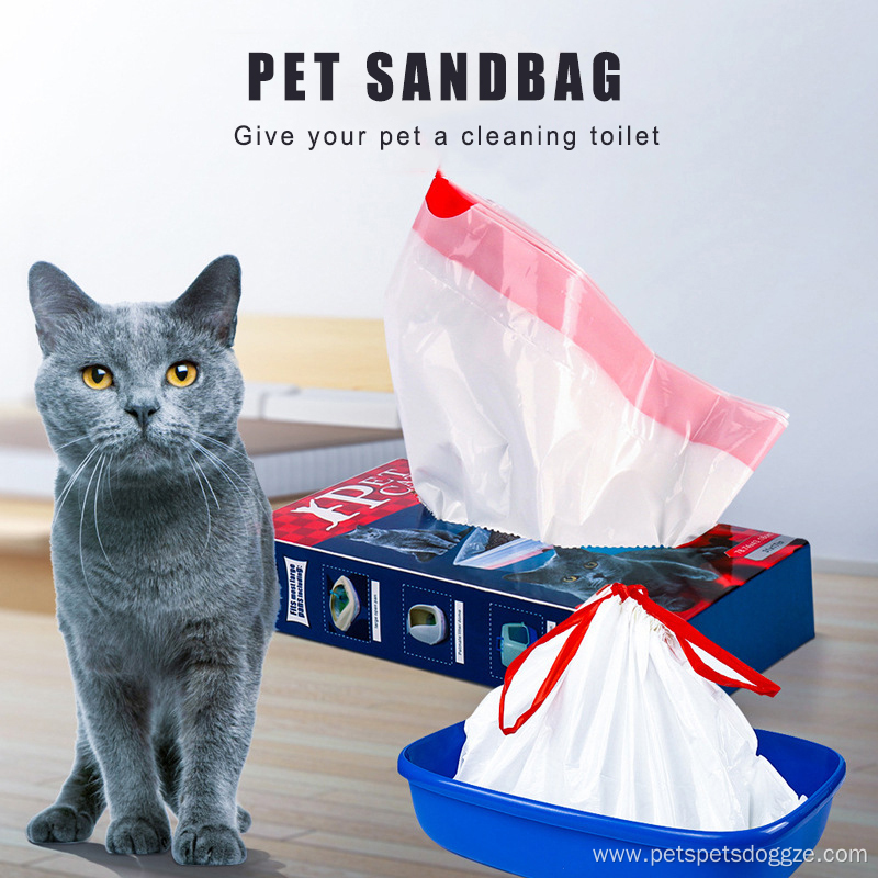 Cat Litter Box Thickening Adjustable Drawstring Litter Bags
