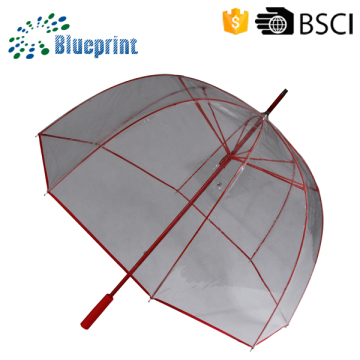 Promotional Light Weight Aluminum Clear Dome Bell Shape Umbrella