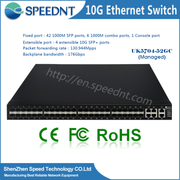 Managed ethernet fiber switch 42+6 port network switch