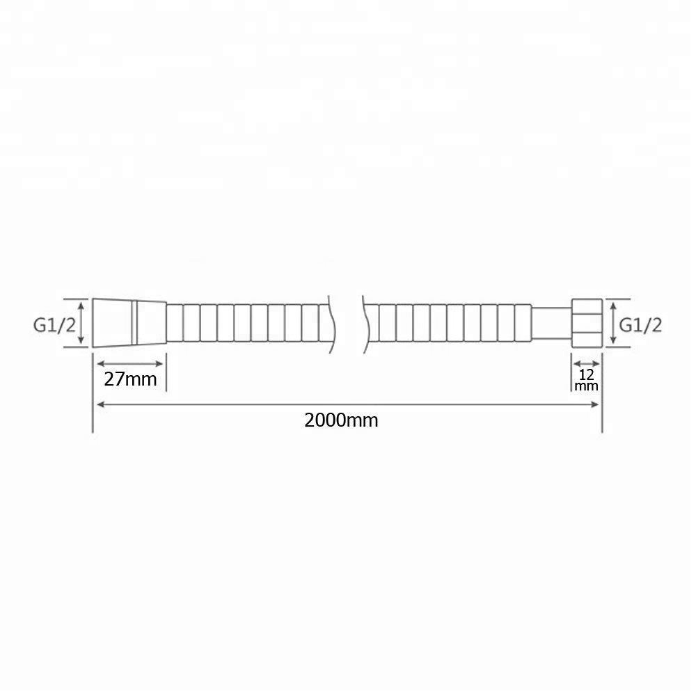 Manguera de tubo de ducha de acero inoxidable cromado de metal flexible