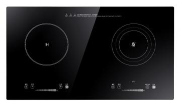 Fashion Two Burners Induction Cooktop Black Crystal Panel