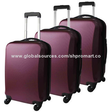 3-piece ABS hardside trolley case set, two corner protectors, business style