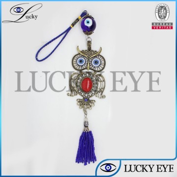 hot sale blue evil eye owl key chain wholesale