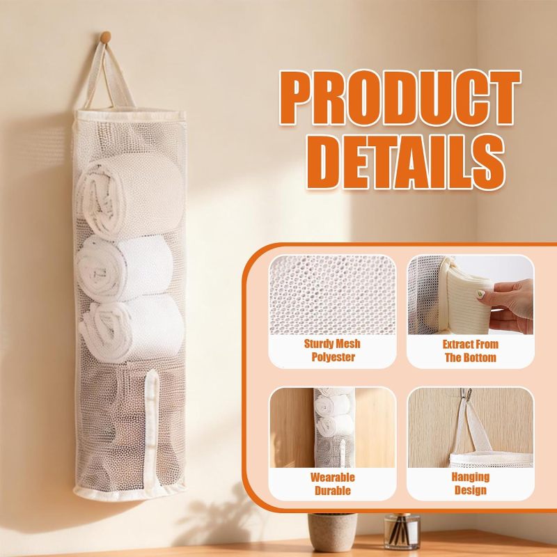 Hanging Sock Organizer,3 Pack Mesh Storage Bags