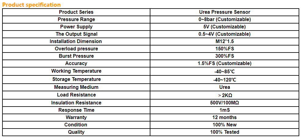 HM8500C New Original Urea Pressure Sensor