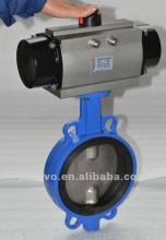 Double acting wafer butterfly valve quick closing valve