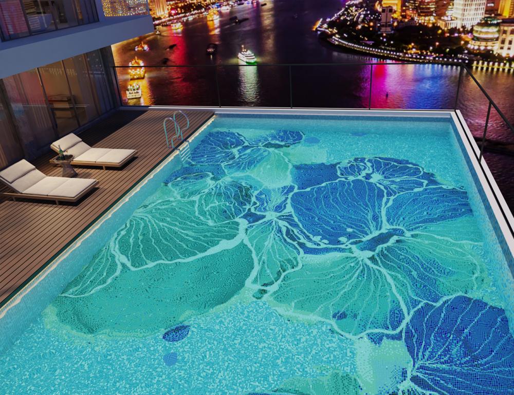 Mosaic Glass Outdoor Decorative Pool Mural Pattern Design