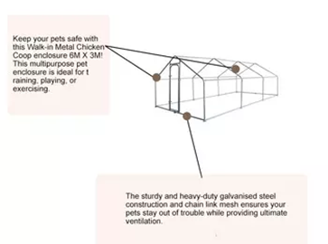 Factory Direct Sale Large Metal Hen House Cage Run Cheap Chicken Coop