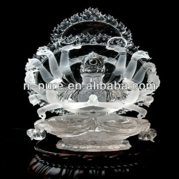 Crystal Statue of Religious Buddha