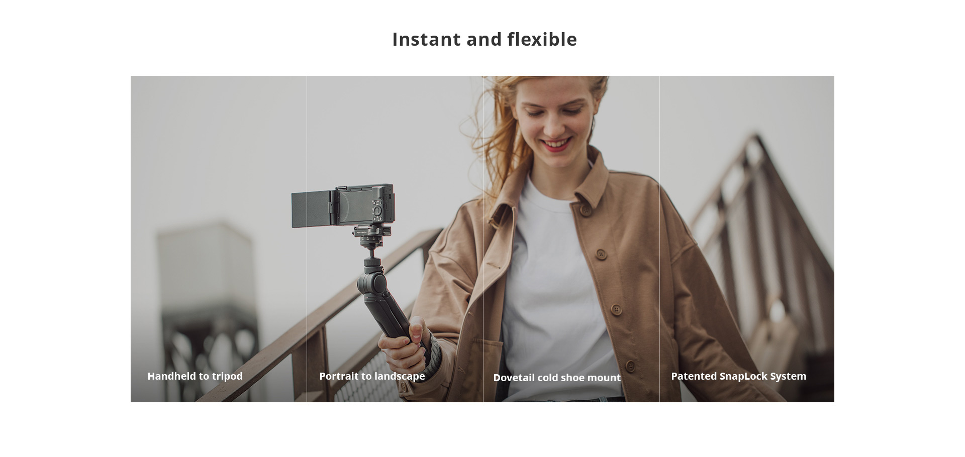 PGYTECH Mini Flexible Phone Tripod Holder Handheld Panoramic action camera selfie stick Vlogging Mantispod Tripod gopro/insta360