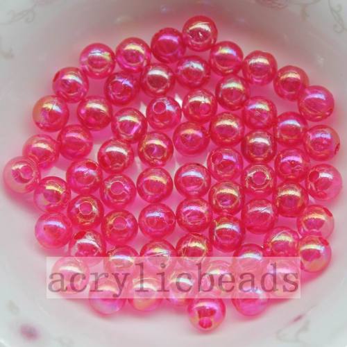 DIY Jewelry clear round beads AB plating acrylic loose beads