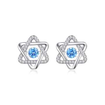 Dancing Blue Earring Silver 925 Cubic Zirconia Earrings