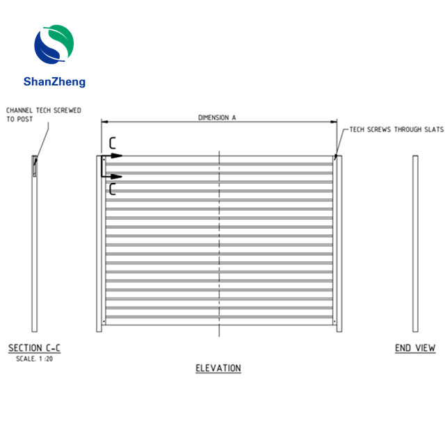 Aluminum Horizontal Slat Fence Panels for garden yard balcony modern metal fence home design