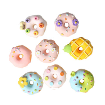 Leuke Donut Slime Charms Kralen Cookies Mooie Zoete Donut Plaksteen Hars Cabochons Knoppen Voor Handwerk Scrapbooking DIY