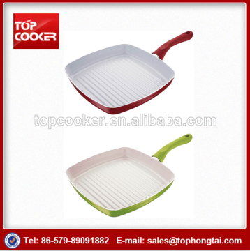 pressed aluminim ceramic coating squared frying pan