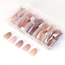 Gelsky Thick Soft Gel Nail Tips - Full Cover Coffin Nail Tips French Gel X