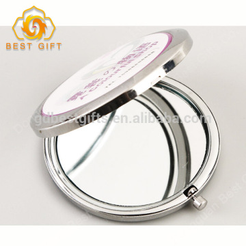 Round shaped simple design crystal makeup pocket mirror