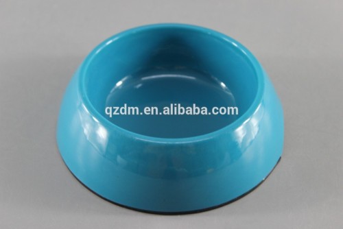 Blue Melamine Dog Bowl Plastic Pet Bowl With Rubber Ring