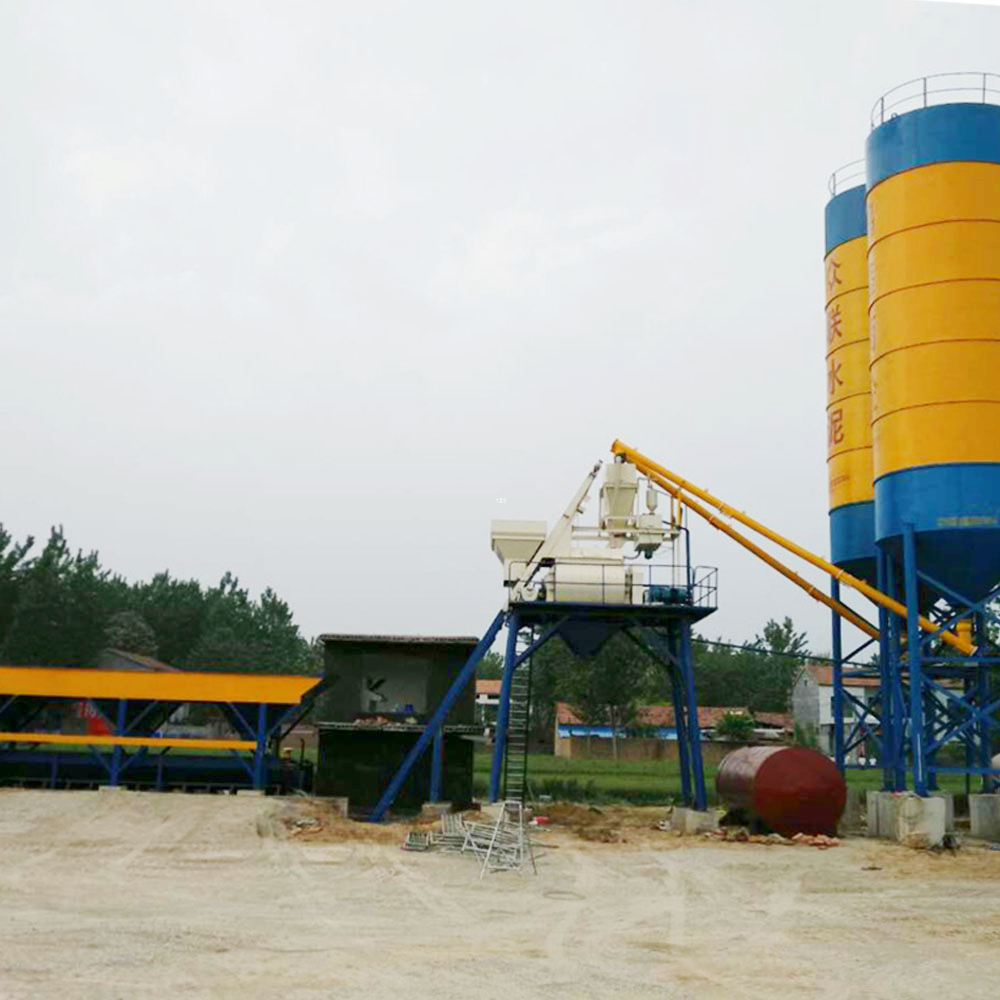 Advanced electrical 75m3 mobile concrete batching plant