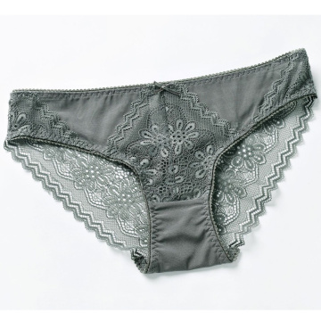 Op voorraad front open draadvrije modal bralette en kanten panty ondergoed