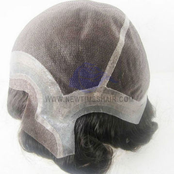 100% handmade Fine welded mono base with skin round and mono lace front wigs