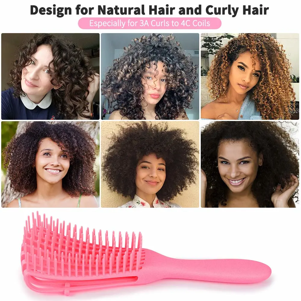 Pink Easy Detanling Hair Brushes for Thick Curly Hair