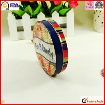 high quality round customizable candy tin box