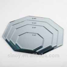 SINOY round square wave shaped mirror candle plate tiles with polished edge