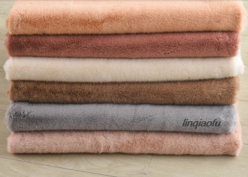 High quality thick imitation mink fur coat fabric, artificial plush fabric imitation fur fabric 1400g