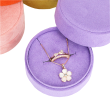 Colorful Round Shape Velvet Material Jewelry Boxes