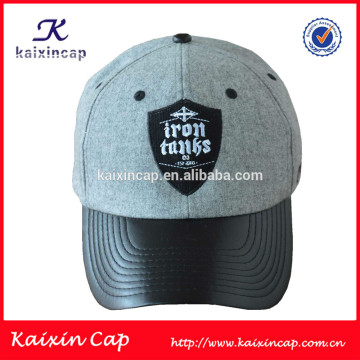 custom wool baseball cap new design cheap gery short leather bill flexfit embroidered baseabll cap