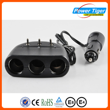 Good quality triple socket car cigarette lighter usb mp3 player