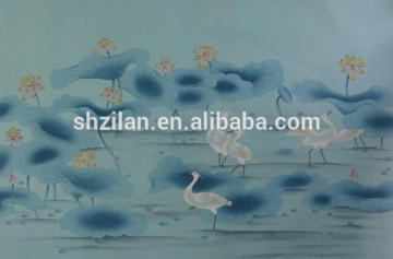 Luxury Hand Painted silk Wallpaper /wallcoverings