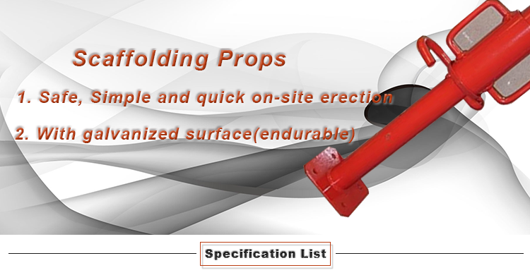 lightweight scaffolding material specification steel prop
