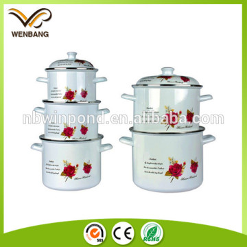 high enamel cooking sets, printing customized enamel travel cooking set