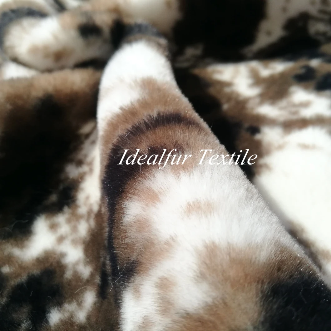 Three Color Printing Imitating Marble Rabbit Fake Fur