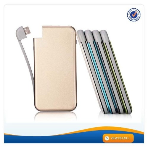 AWC814 6000mah fast powerbank bulit in charging cable oppo mobile phone power bank