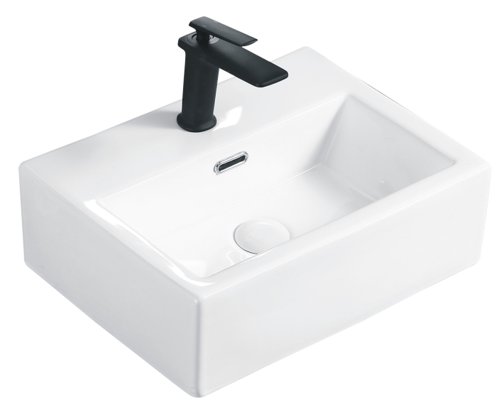 Countertop Rectangular White Ceramic Wash Basin
