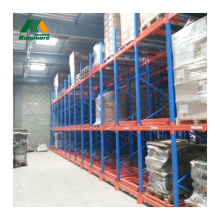 Powder Coated Push Back Rack System for Metal Cargo Storage in Warehouse