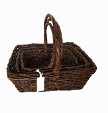 First class rectangle willow storage basket