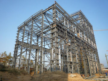 Co2 Welding Heavy Steel Structures Workshop , Welded H Beam Steel Structure