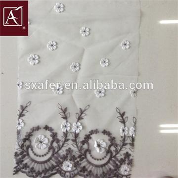 3D embroidery on organza fabric