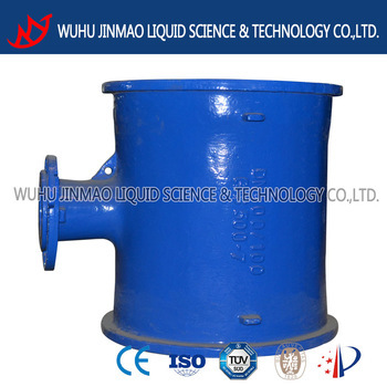 Flange level invert tee DN100 with bitumen coating