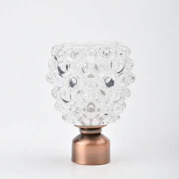 Crystal Glass Ball Curtain Rod Set Finials