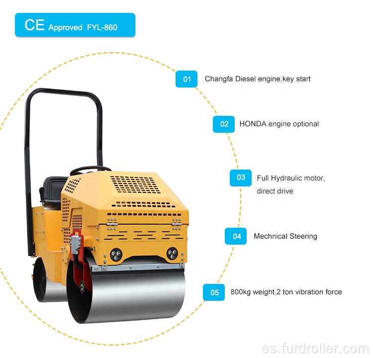 Compactador de suelos vibratorio automático de 800 kg (FYL-860)